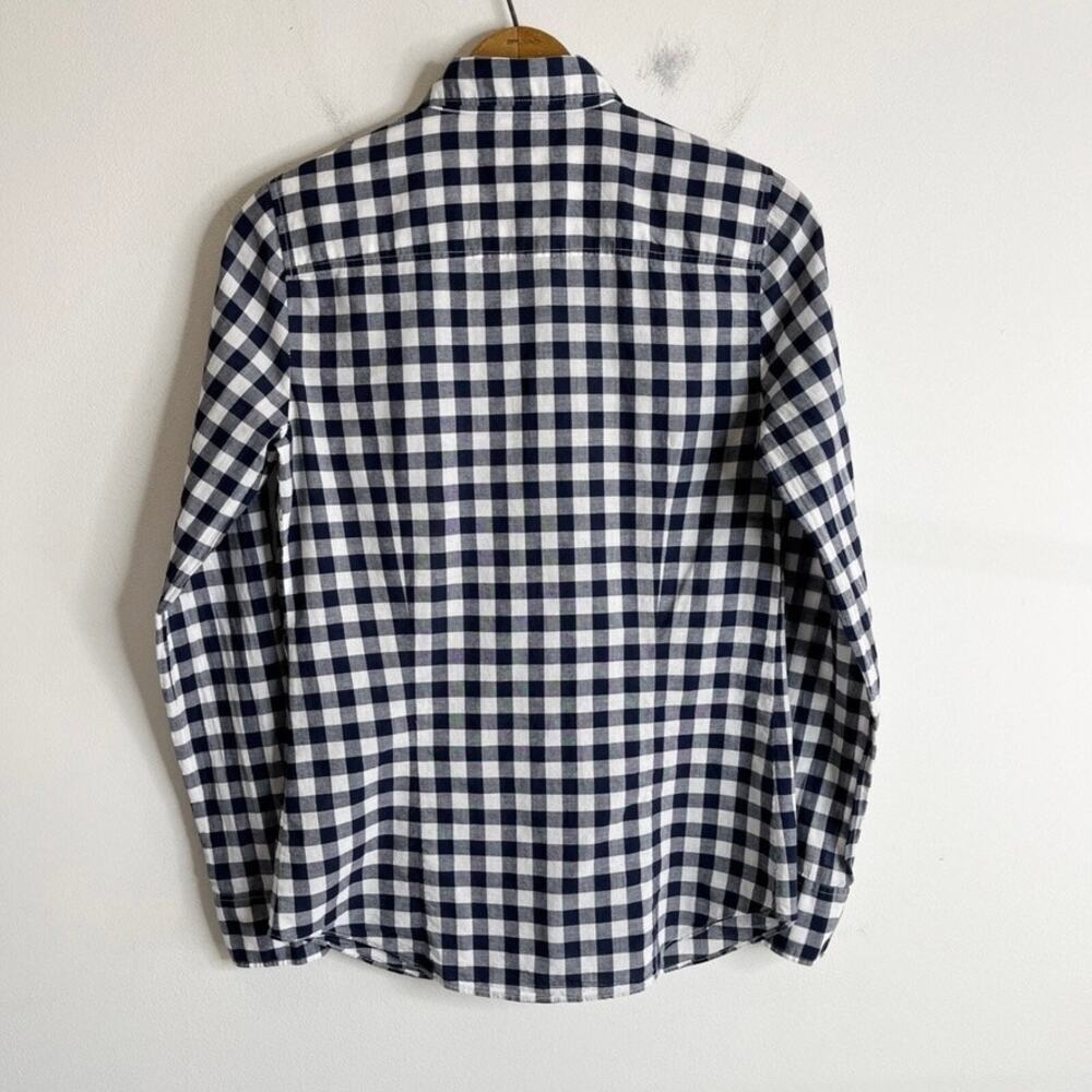 J. Crew Women's The Perfect Shirt XS Gingham Check Navy Blue Button Up Cotton - Picture 6 of 9